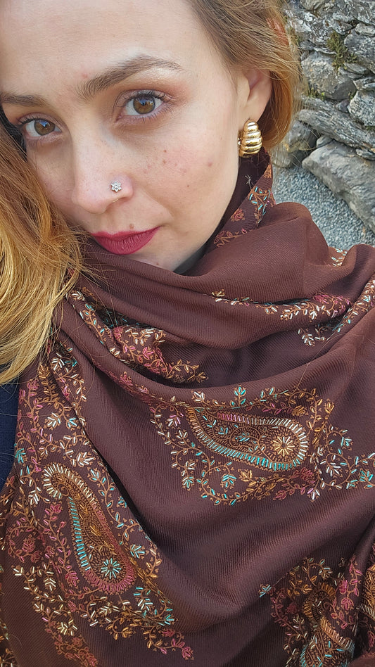 Shawl Cashmere Brown