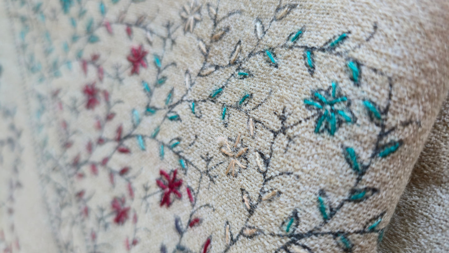 Handmade Pure Wool Shawl Beige #2