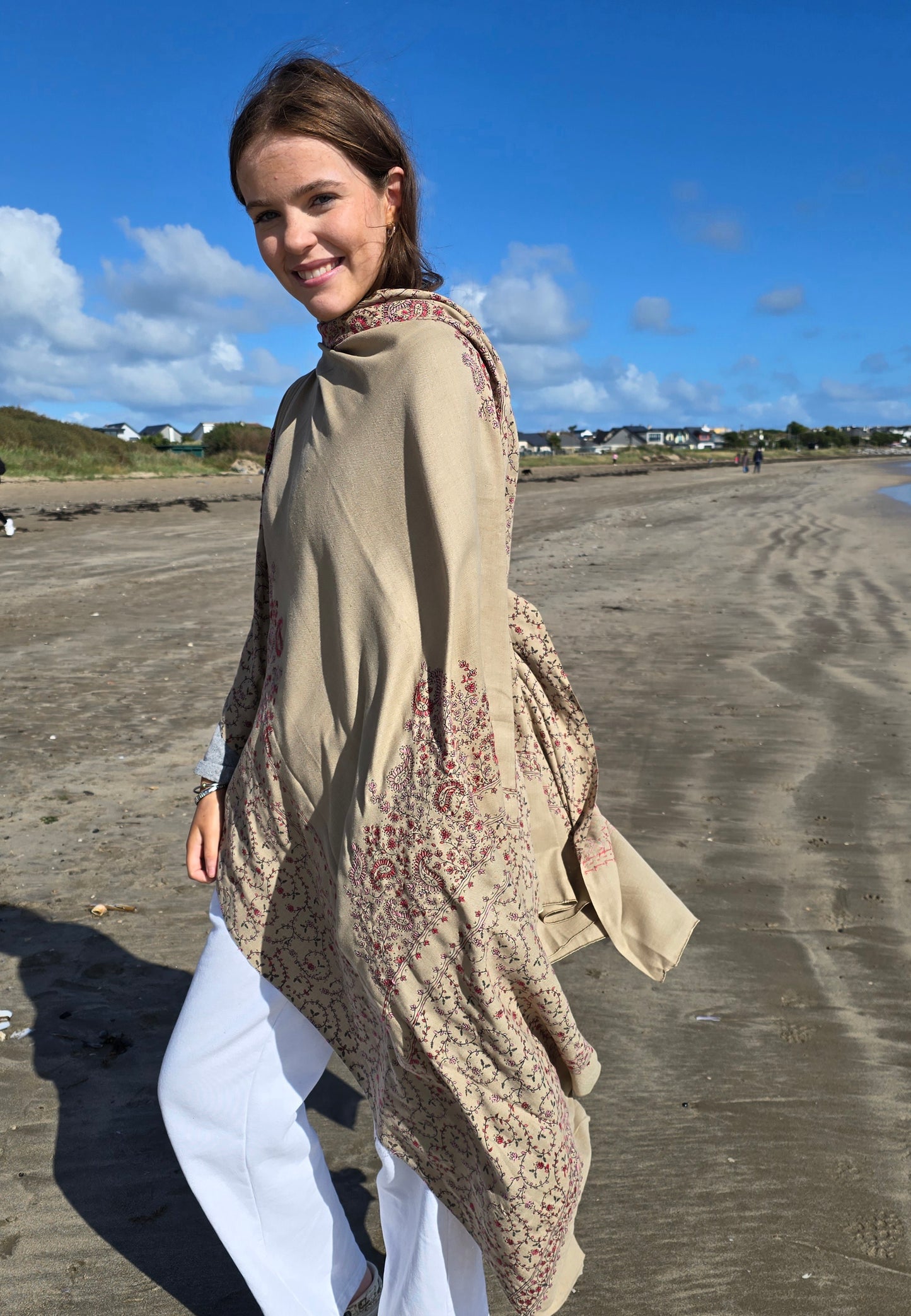 Shawl Cashmere Blend Beige #2