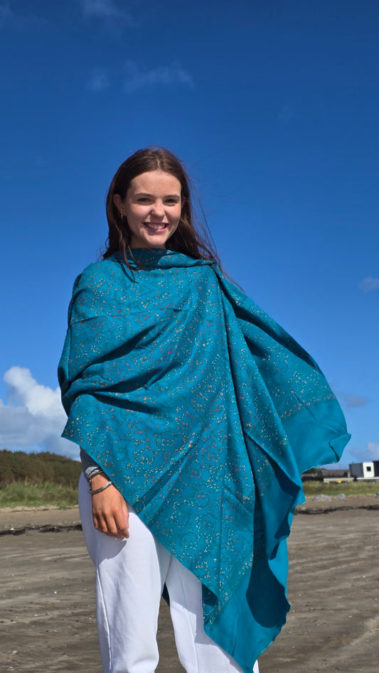 Shawl Cashmere Blend Blue