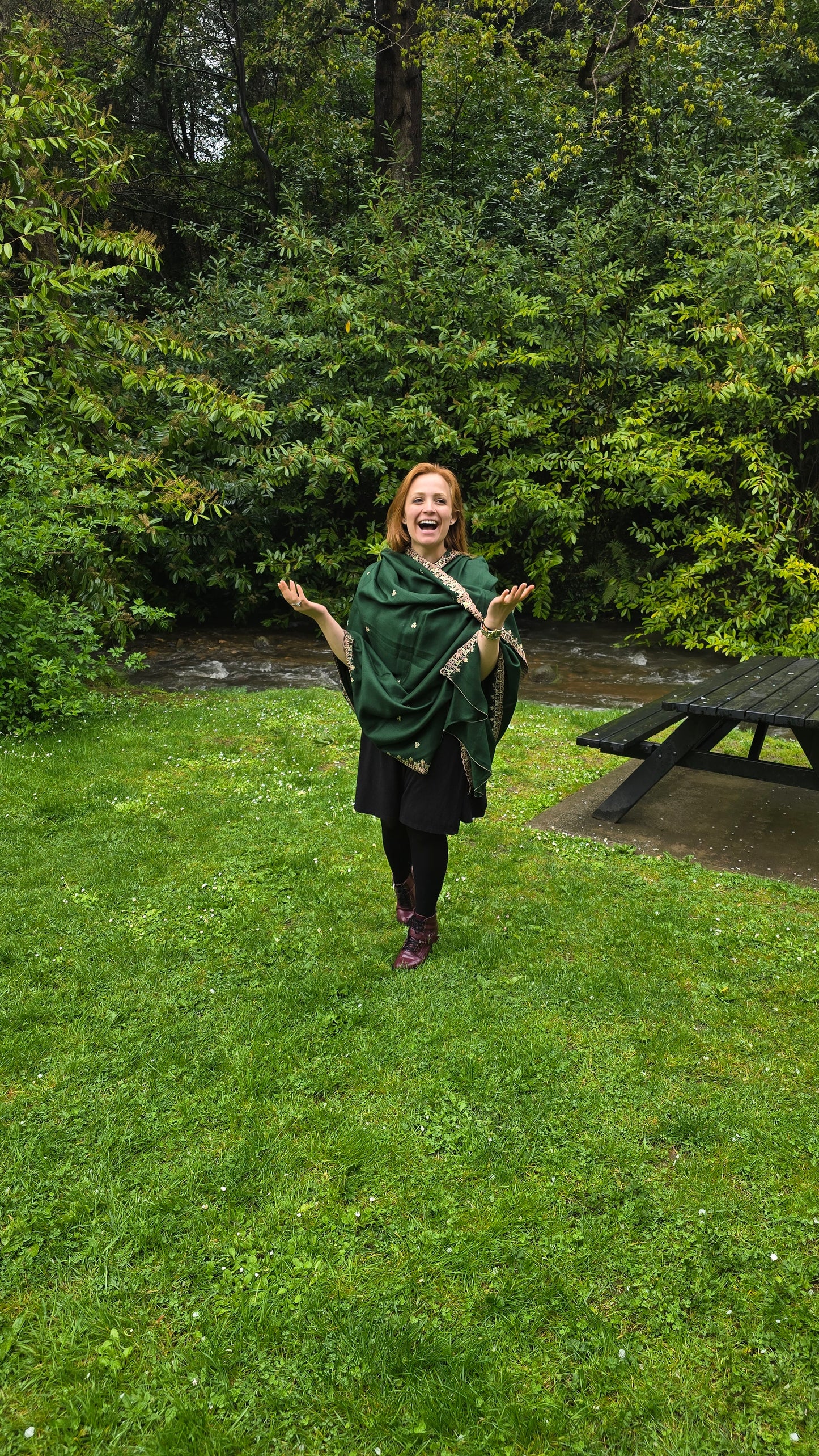 Shawl Cashmere Olive Green