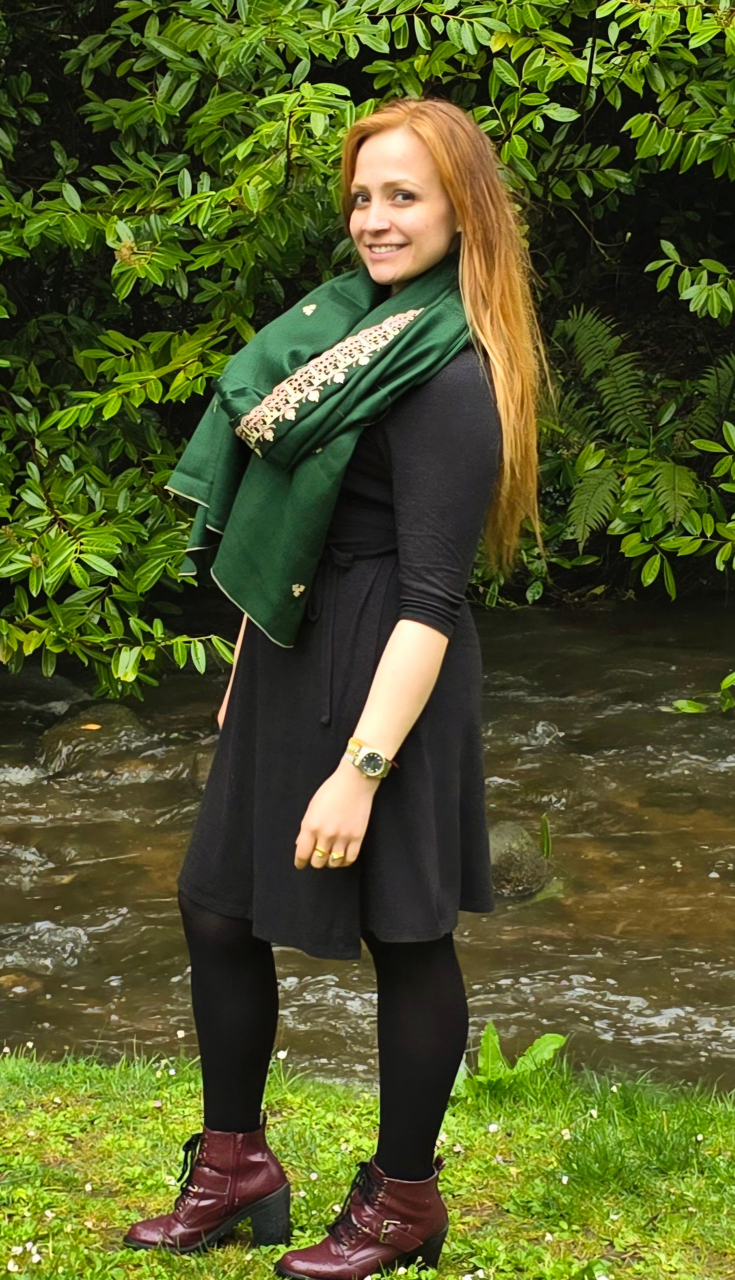Shawl Cashmere Olive Green