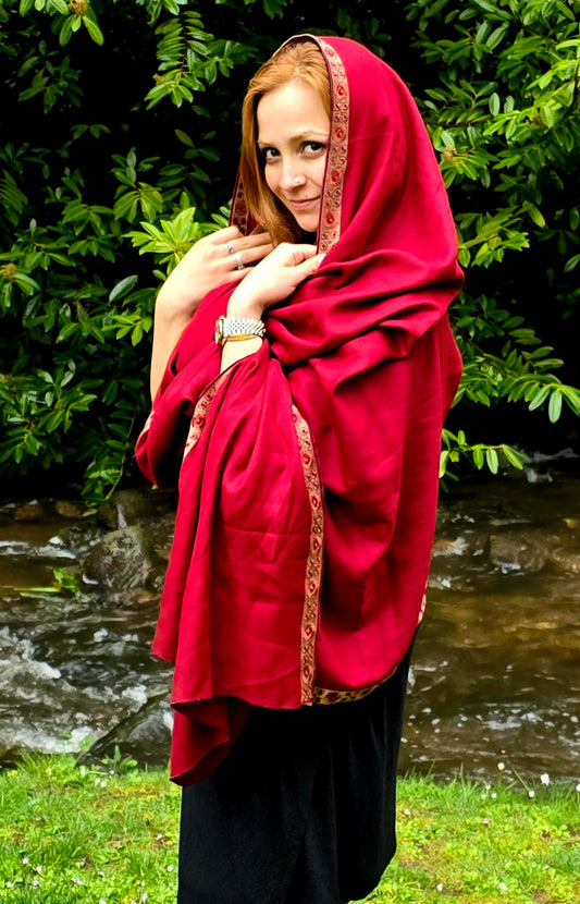 Shawl Cashmere Red