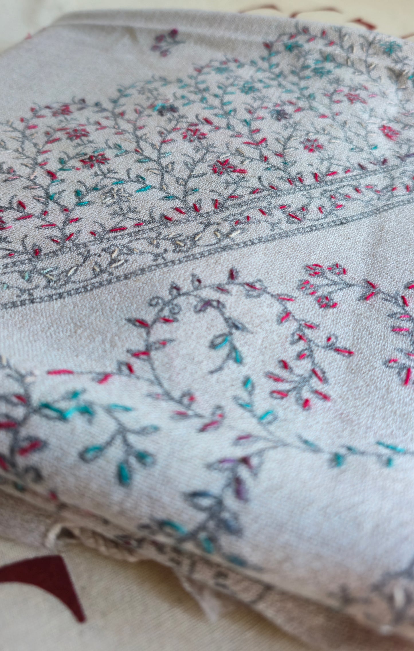 Handmade Pure Wool Shawl Rose