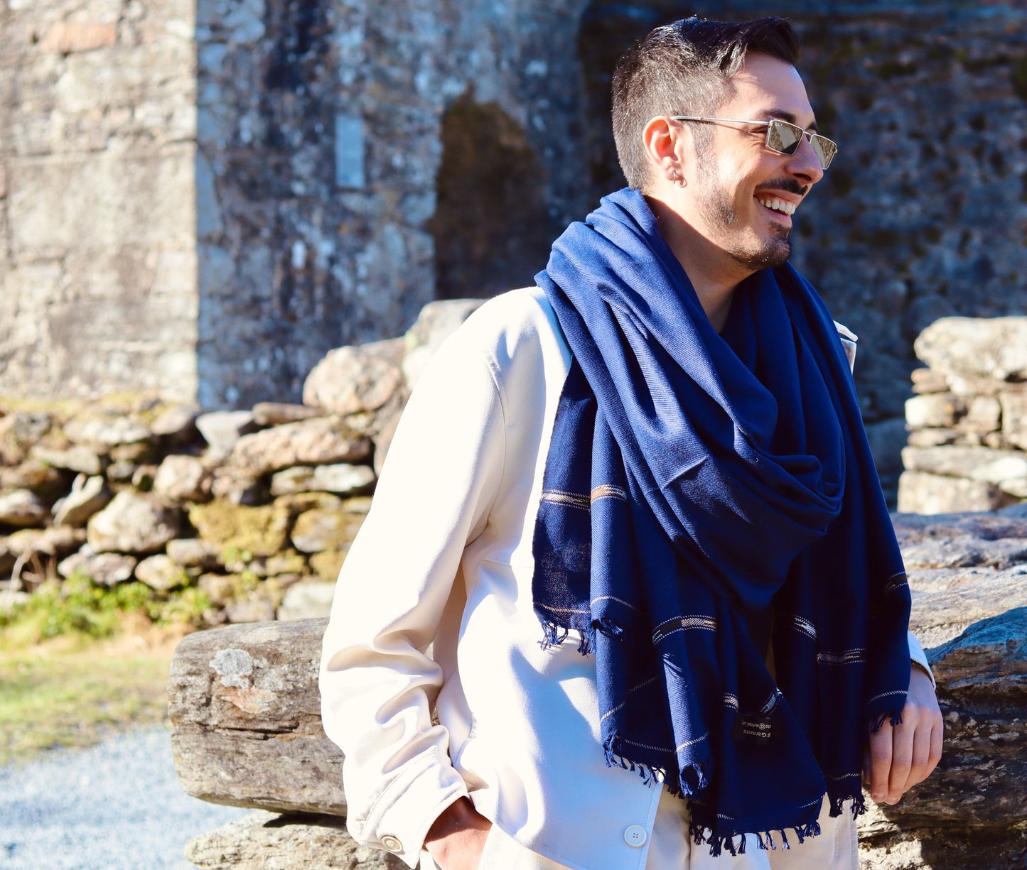 Shawl Cashmere Blue
