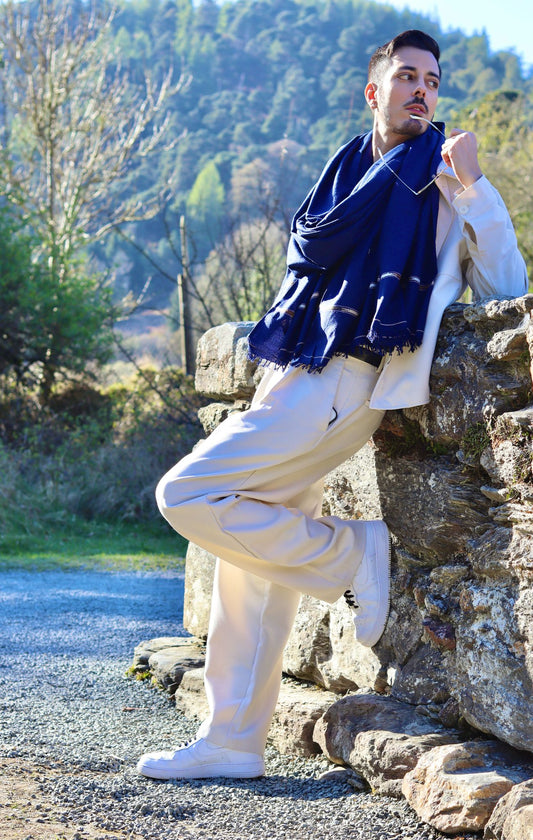 Shawl Cashmere Blue