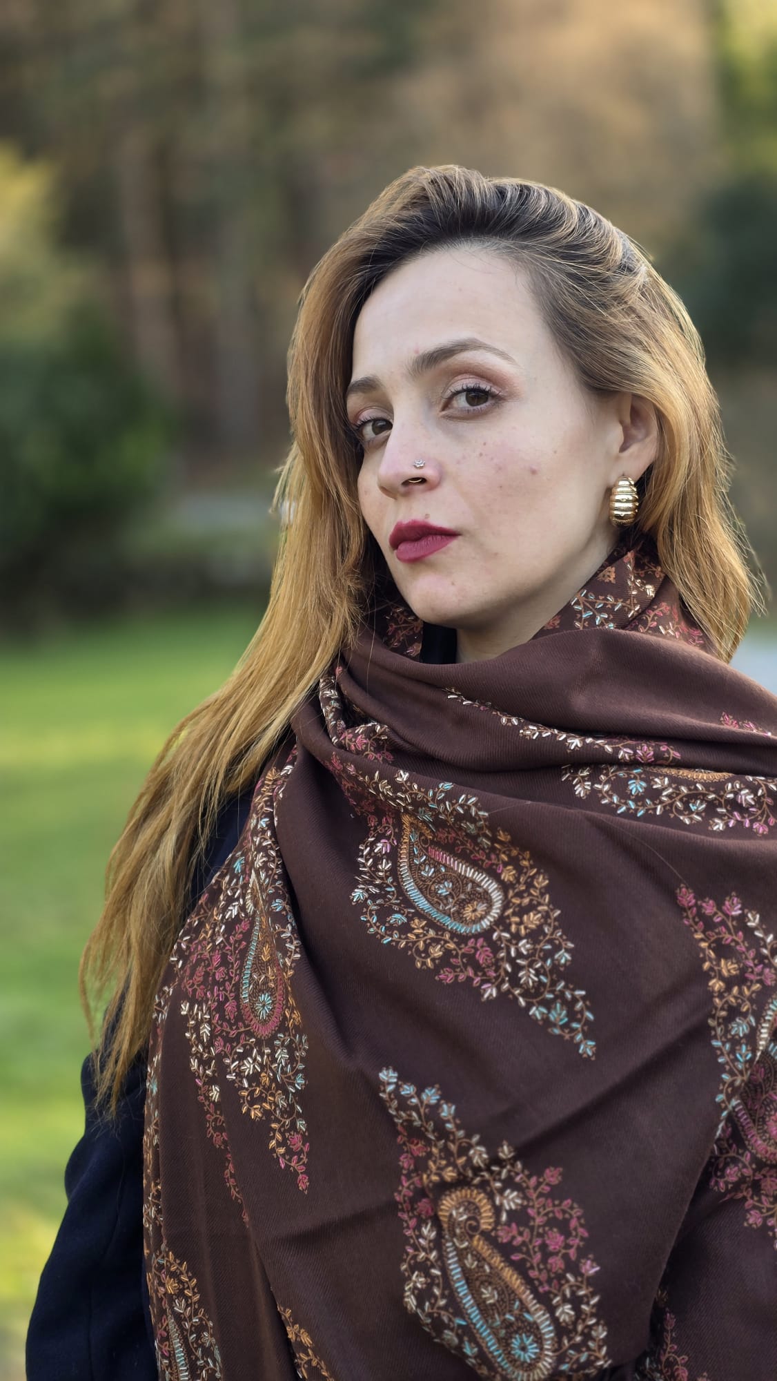 Shawl Cashmere Brown