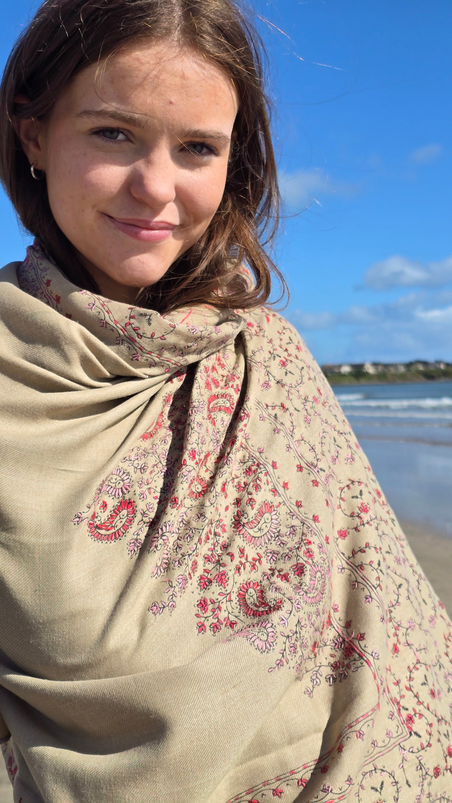 Shawl Cashmere Blend Beige #2