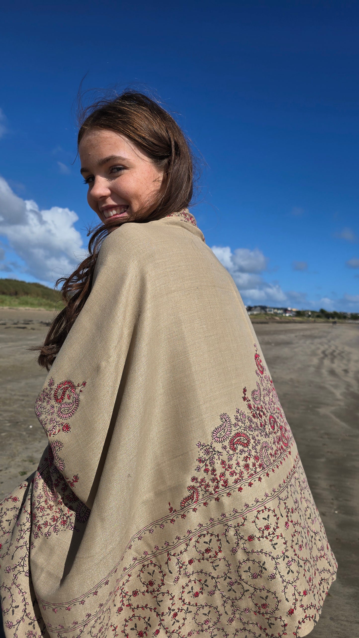 Shawl Cashmere Blend Beige #2