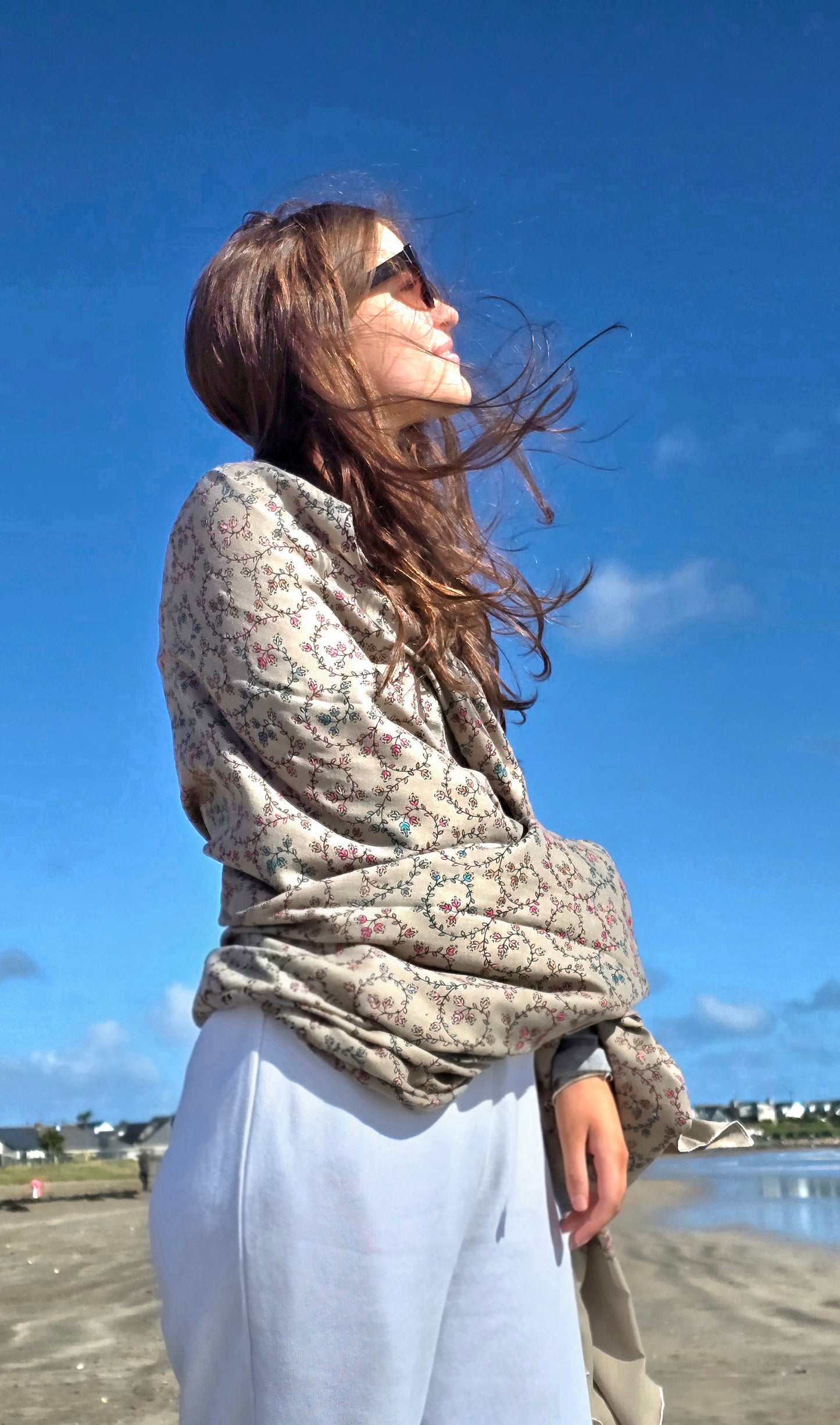 Shawl Cashmere Blend Beige #1