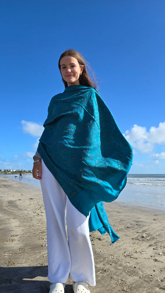 Shawl Cashmere Blend Blue