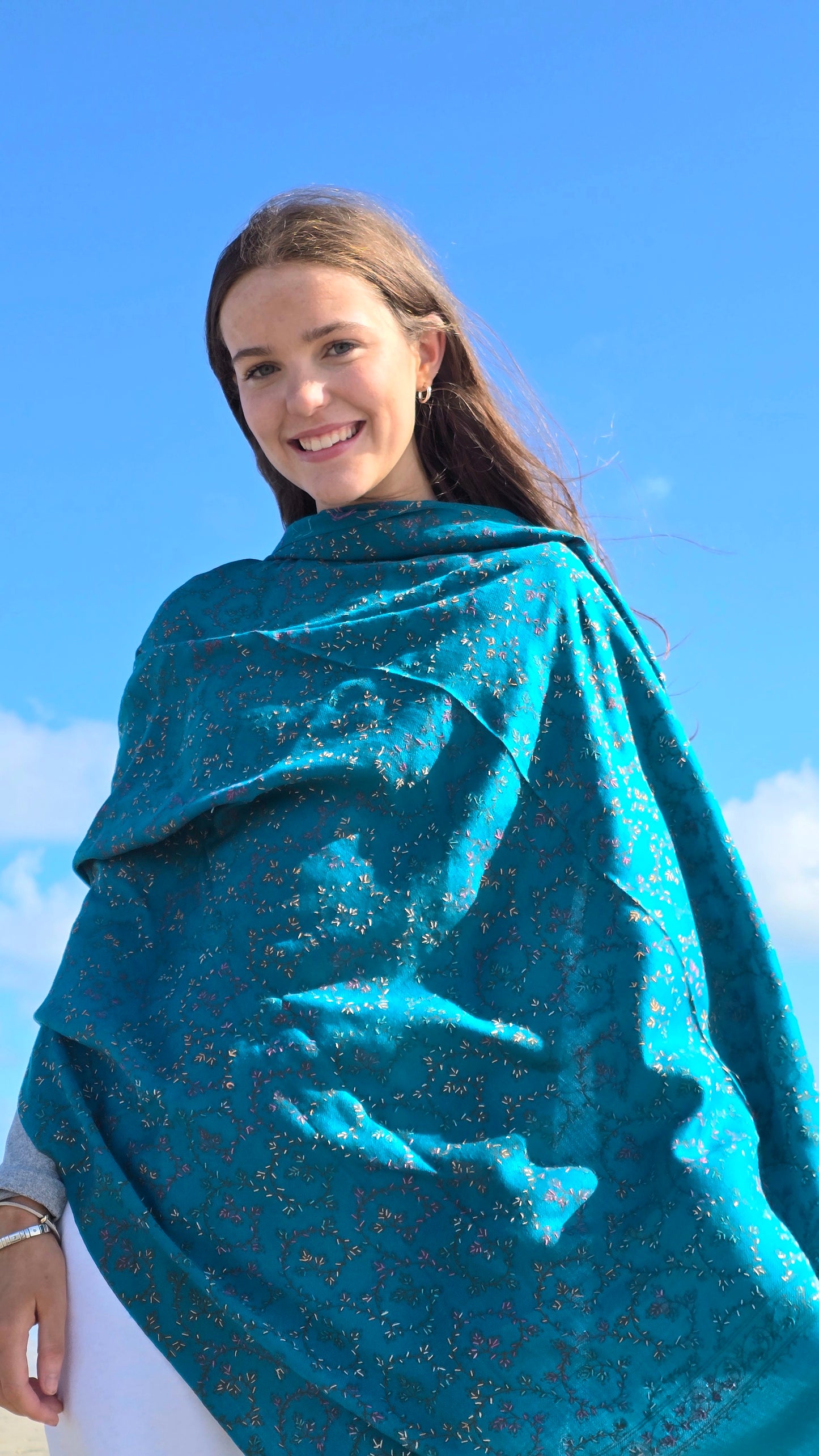 Shawl Cashmere Blend Blue