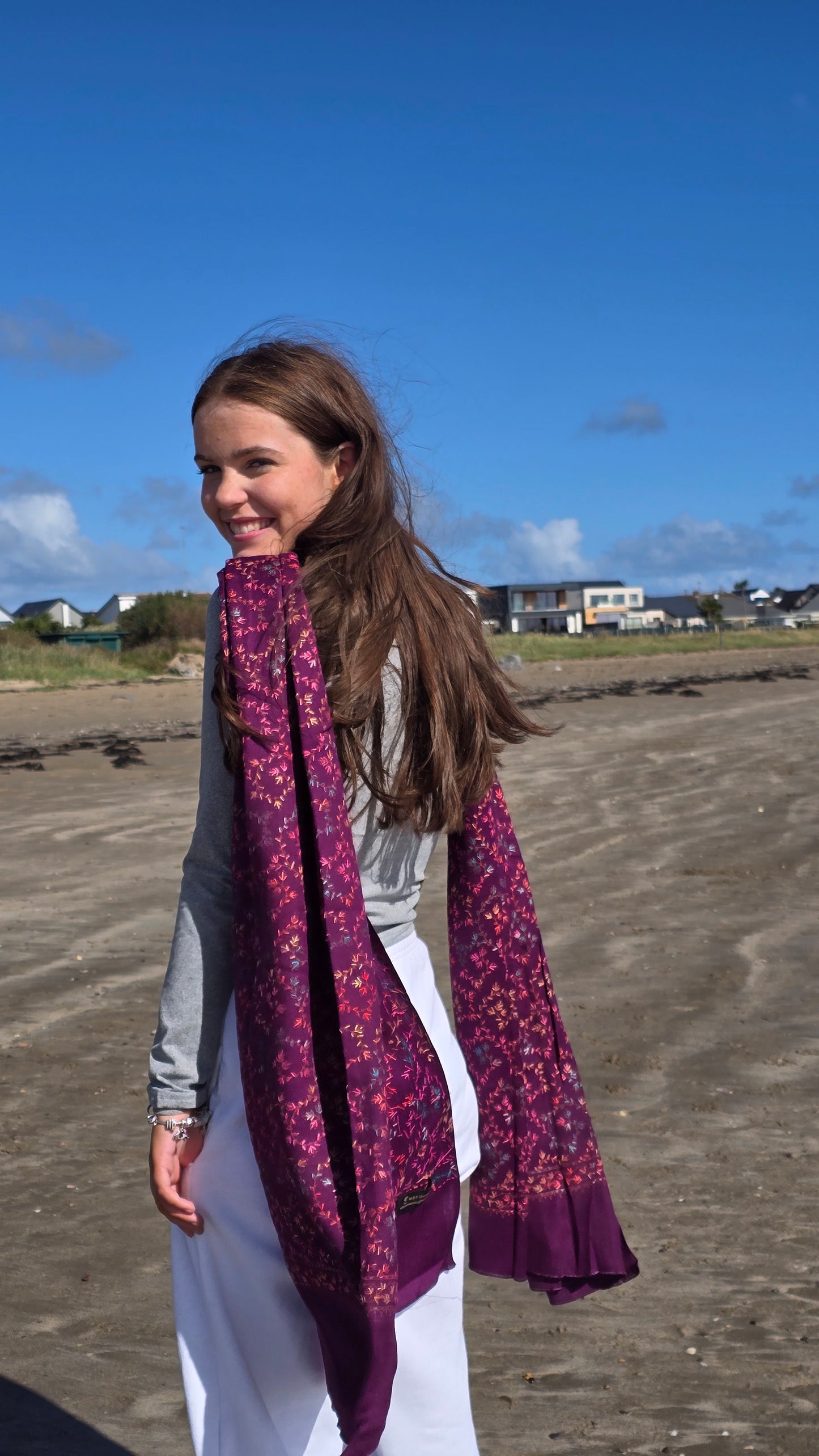 Shawl Cashmere Blend Purple