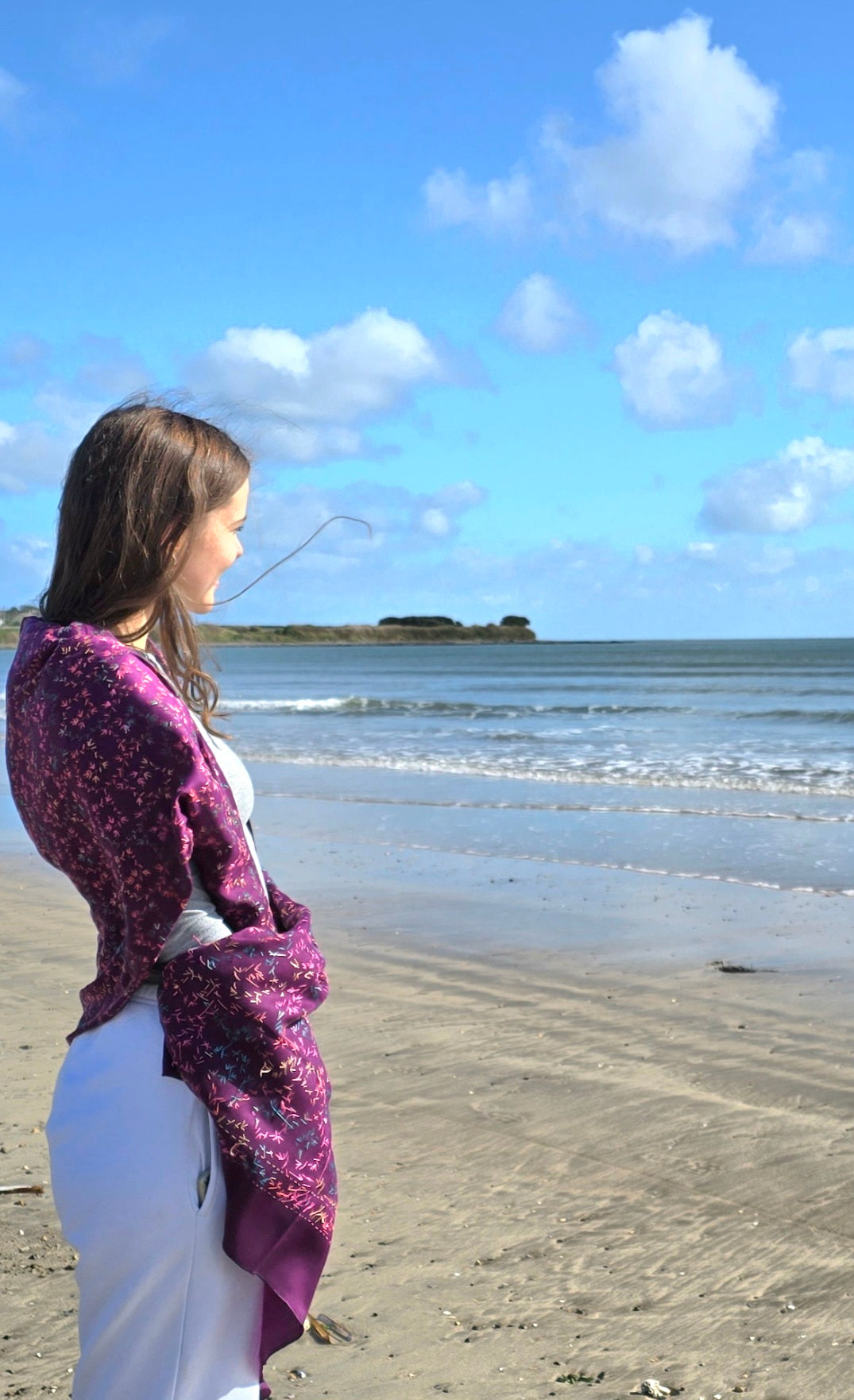 Shawl Cashmere Blend Purple