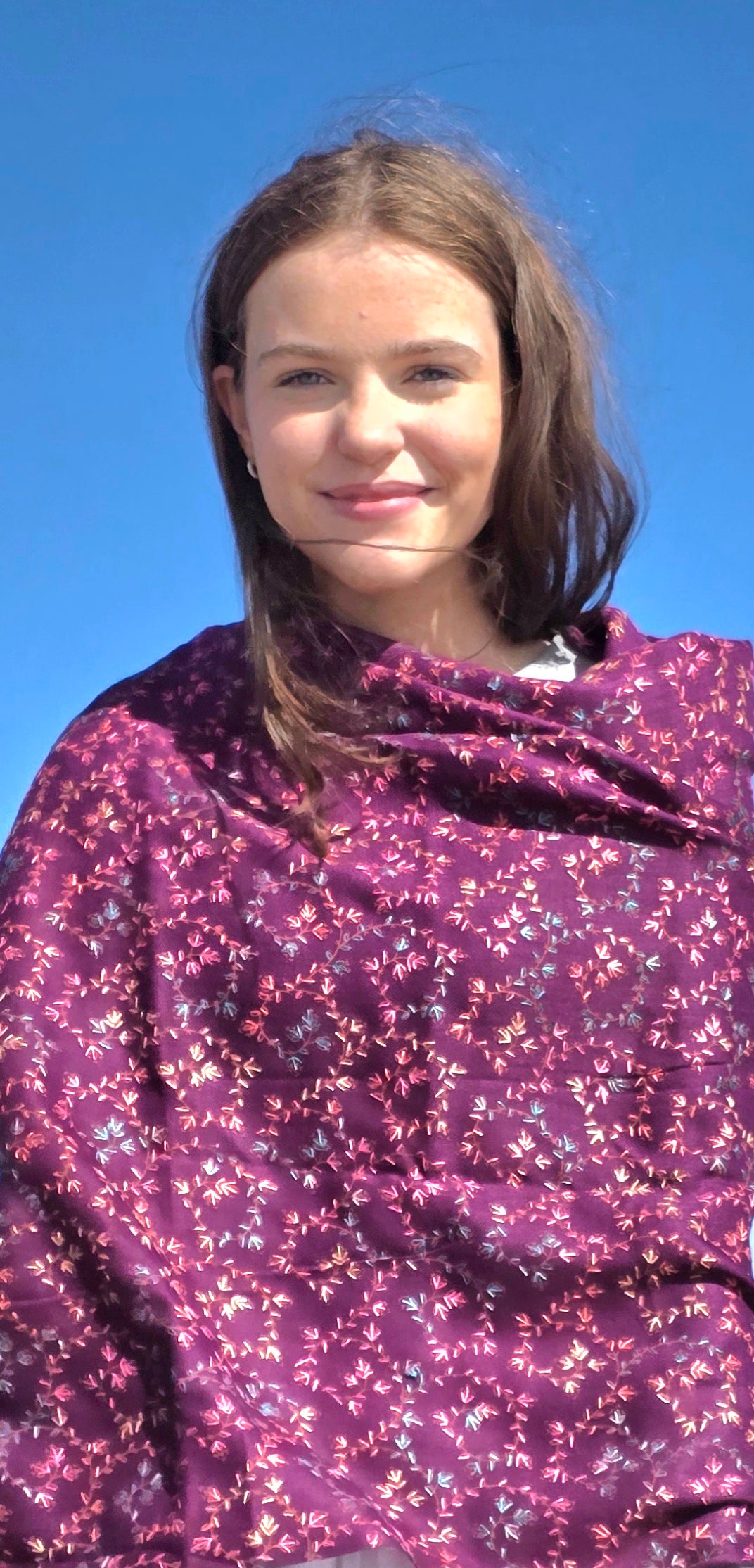 Shawl Cashmere Blend Purple