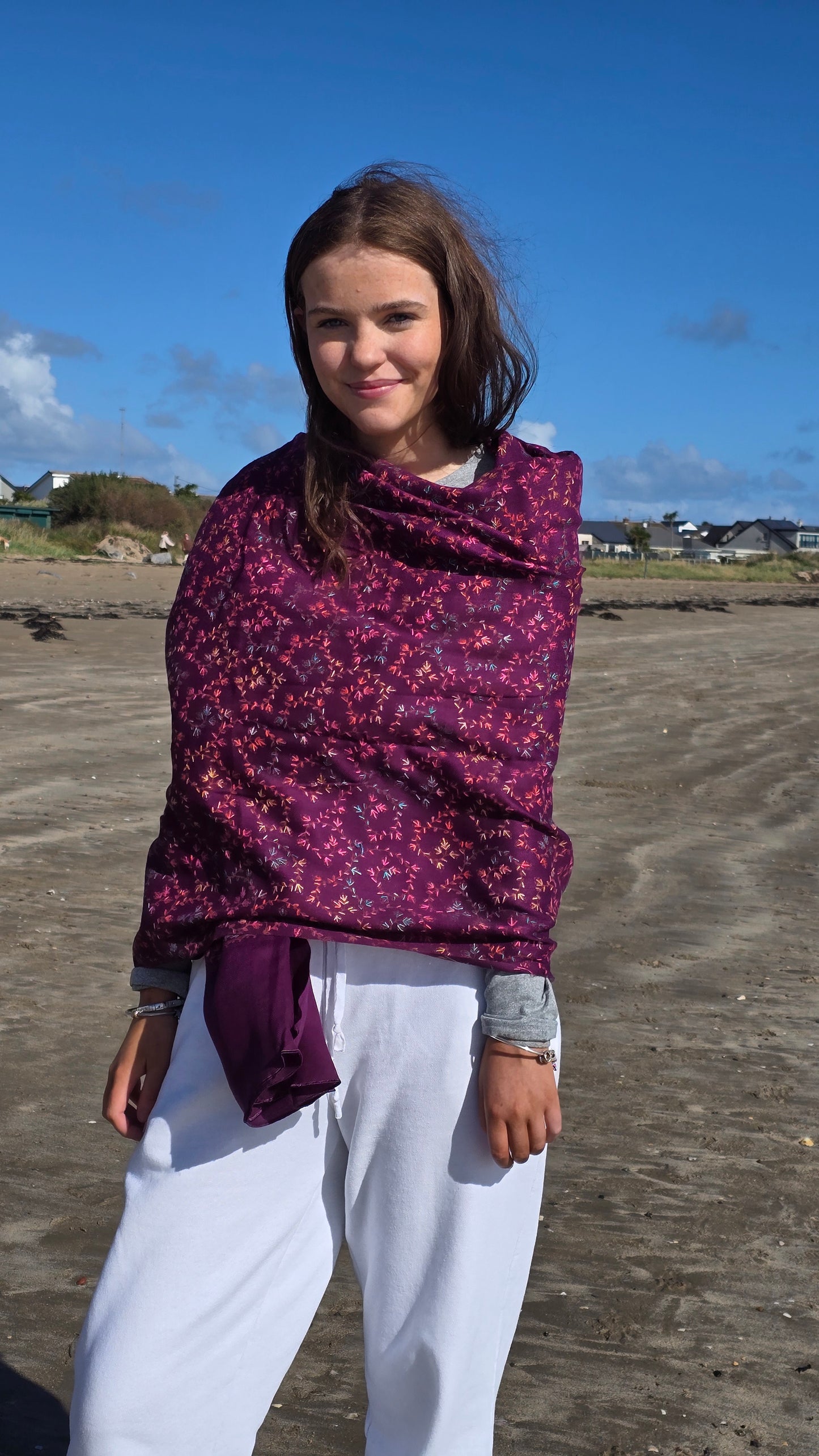 Shawl Cashmere Blend Purple