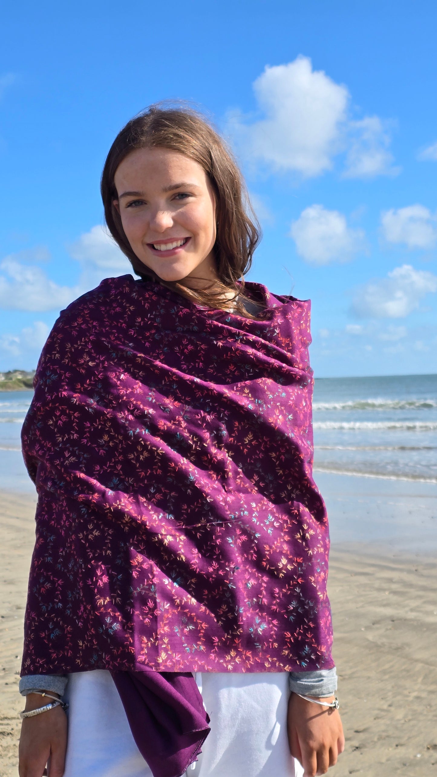 Shawl Cashmere Blend Purple
